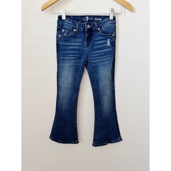 NWT 7 for all mankind A pocket flare denim jeans Girls 6X - Picture 2 of 4